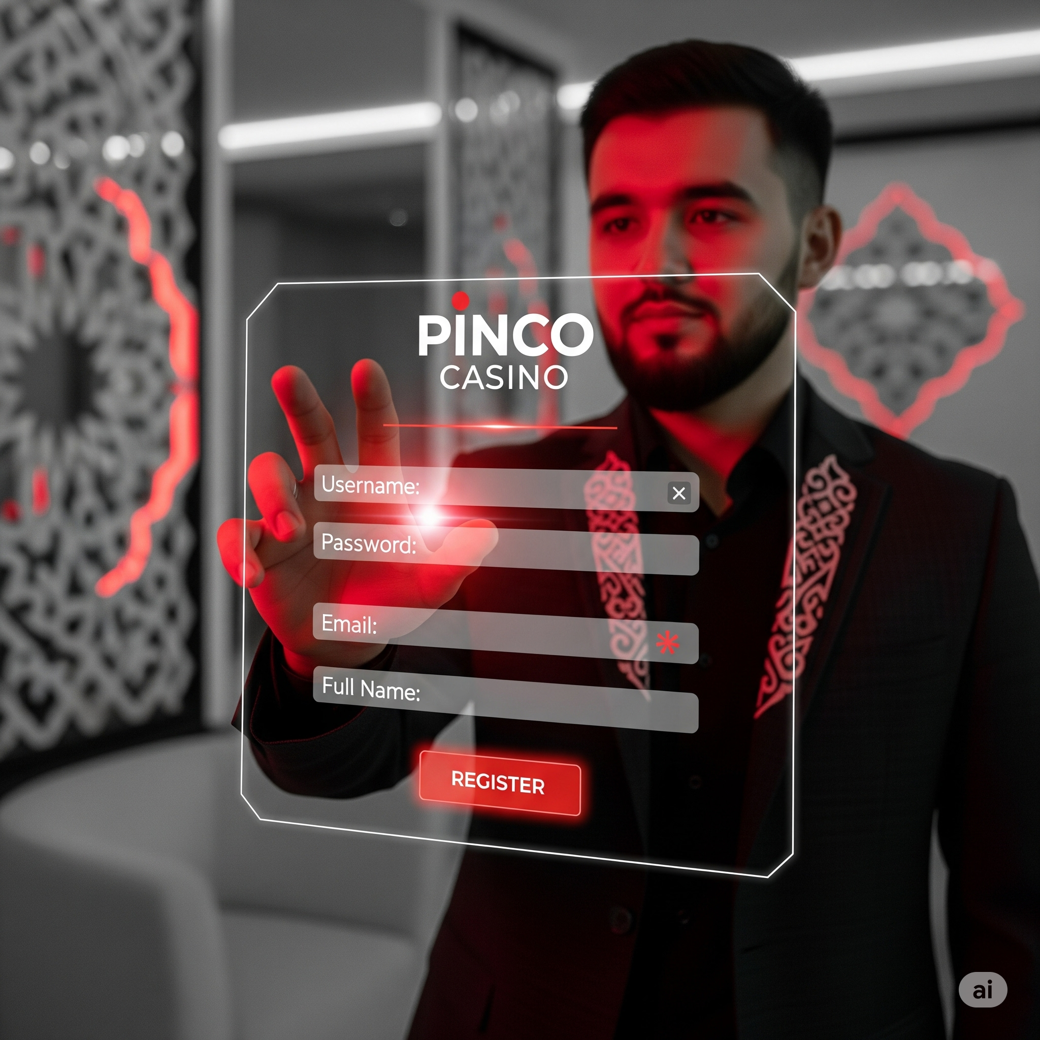 Форма регистрации Pinco с обязательными полями